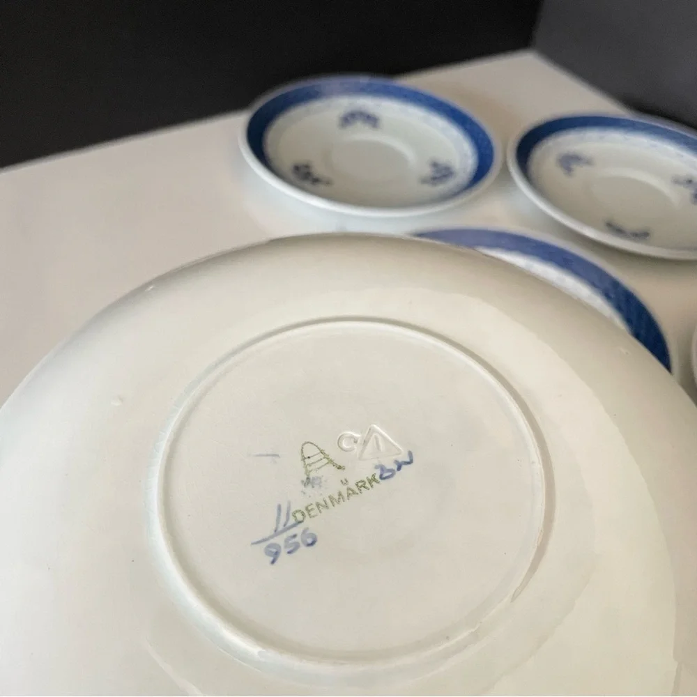 SET of 5 Cups & Saucers - Tranquebar Blue by Royal Copenhagen